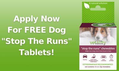 Free TevraPet Anti Diarrhea Chewable Dog Tablets