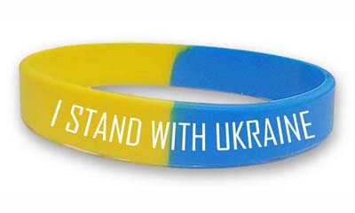 Free We Stand with Ukraine Wristband