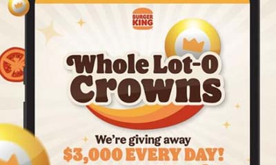 Big Cash Prizes from Burger King Whole Lot-O Crowns
