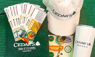 Free Cedar Foods Water Bottle, Hat and Coupons