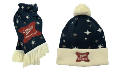 Free Miller Highlife Holiday Scarf and Pom Beanie