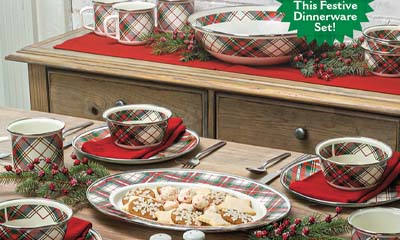 Win a set of Highland Plaid dinnerware for 8