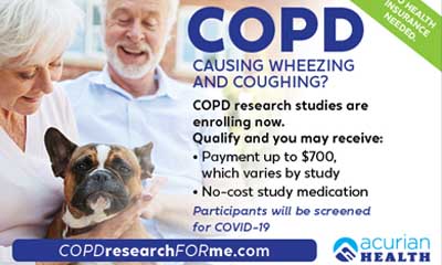 $700 for Participating in COPD Clinical Studies