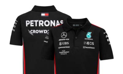 Free Mercedes AMG Petronas Formula One Team Black Polo