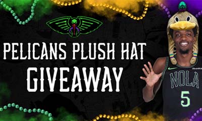 Free Pelicans Plush Mardi Gras Bird Hat
